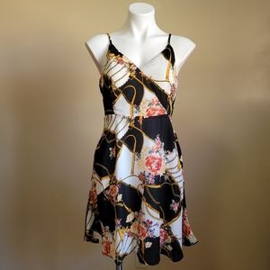 Gilli Dress Floral Chain Print Spaghetti Strap Medium NWT